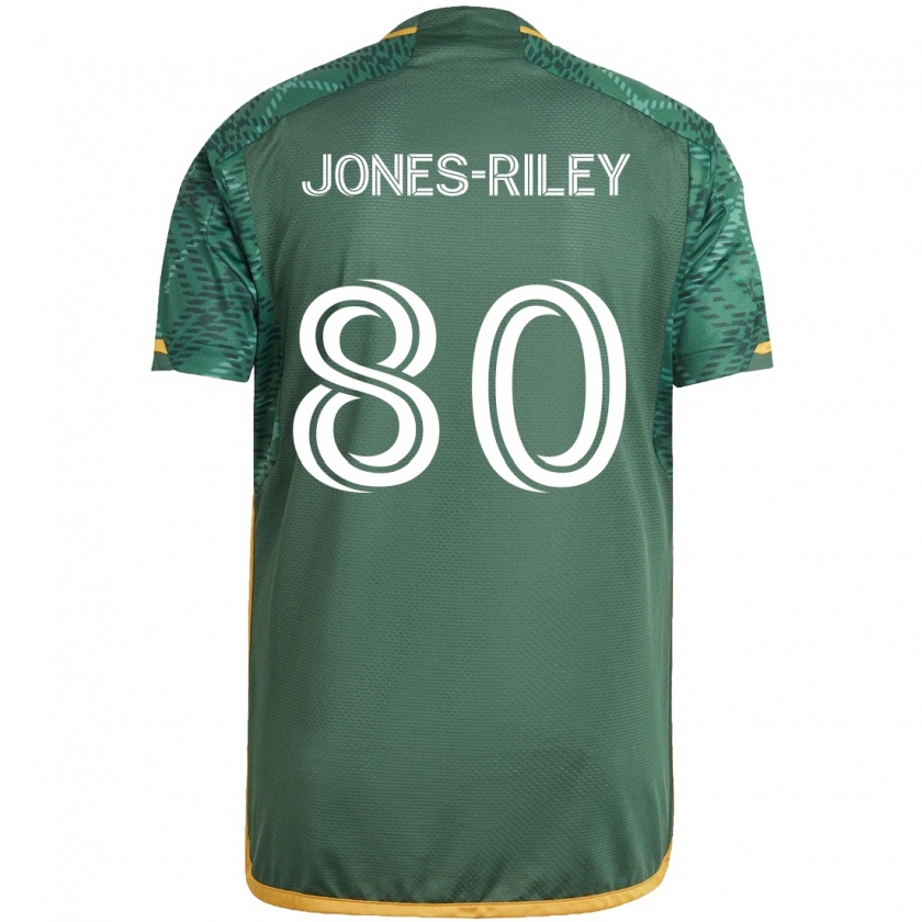 Kandiny Gyermek Jaden Jones-Riley #80 Zöld Narancs Hazai Jersey 2024/25 Mez Póló Ing