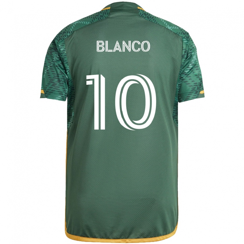 Kandiny Gyermek Sebastián Blanco #10 Zöld Narancs Hazai Jersey 2024/25 Mez Póló Ing