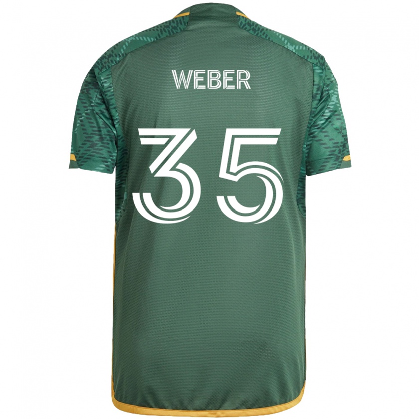 Kandiny Gyermek Tristan Weber #35 Zöld Narancs Hazai Jersey 2024/25 Mez Póló Ing