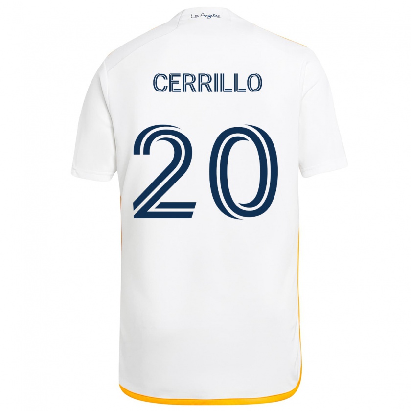 Kandiny Gyermek Edwin Cerrillo #20 Fehér Sárga Hazai Jersey 2024/25 Mez Póló Ing