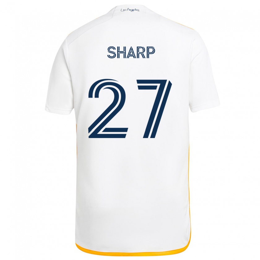 Kandiny Gyermek Billy Sharp #27 Fehér Sárga Hazai Jersey 2024/25 Mez Póló Ing