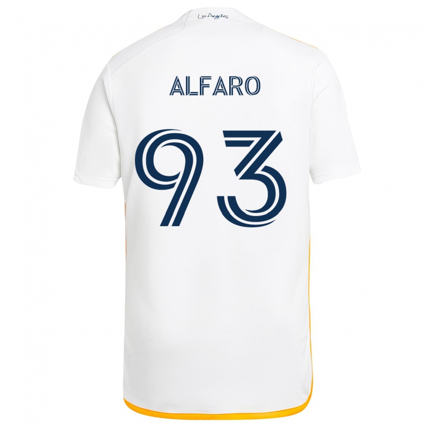 Kandiny Gyermek Tony Alfaro #93 Fehér Sárga Hazai Jersey 2024/25 Mez Póló Ing