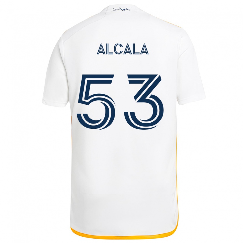 Kandiny Gyermek Álex Alcalá #53 Fehér Sárga Hazai Jersey 2024/25 Mez Póló Ing