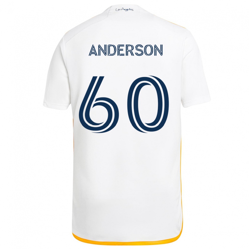 Kandiny Gyermek Nolan Anderson #60 Fehér Sárga Hazai Jersey 2024/25 Mez Póló Ing