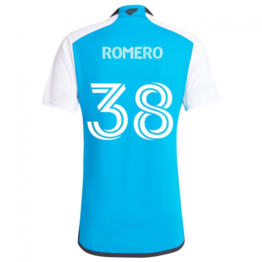 Kandiny Gyermek Brian Romero #38 Kék Fehér Hazai Jersey 2024/25 Mez Póló Ing