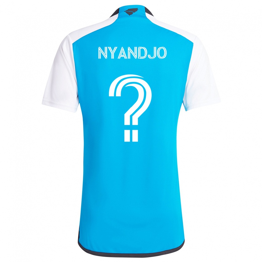 Kandiny Gyermek James Nyandjo #0 Kék Fehér Hazai Jersey 2024/25 Mez Póló Ing