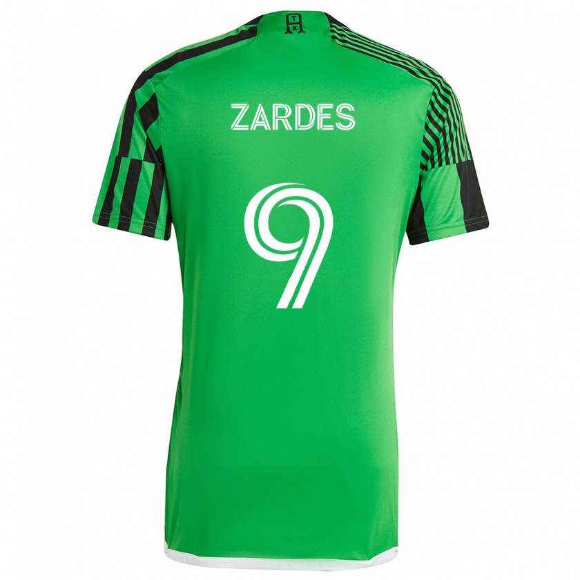 Kandiny Gyermek Gyasi Zardes #9 Zöld Fekete Hazai Jersey 2024/25 Mez Póló Ing