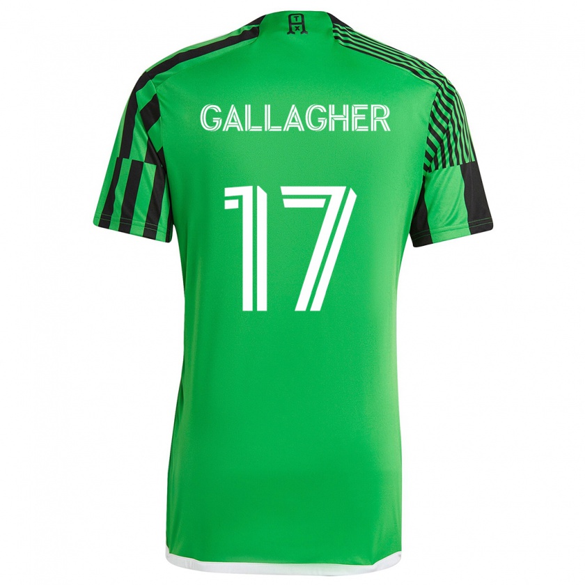 Kandiny Gyermek Jon Gallagher #17 Zöld Fekete Hazai Jersey 2024/25 Mez Póló Ing