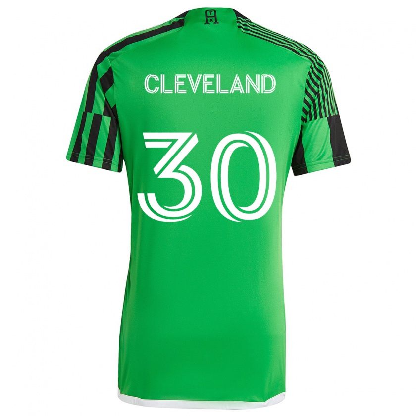 Kandiny Gyermek Stefan Cleveland #30 Zöld Fekete Hazai Jersey 2024/25 Mez Póló Ing