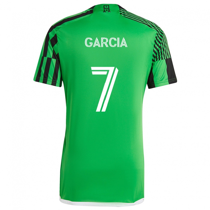 Kandiny Gyermek Anthony García #7 Zöld Fekete Hazai Jersey 2024/25 Mez Póló Ing