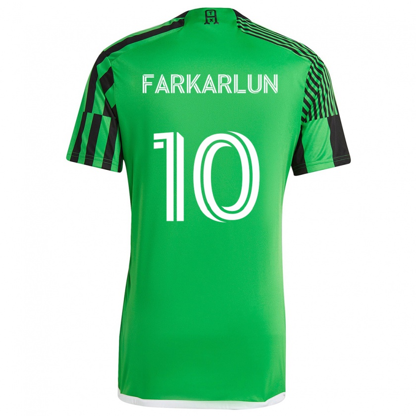 Kandiny Gyermek Jimmy Farkarlun #10 Zöld Fekete Hazai Jersey 2024/25 Mez Póló Ing