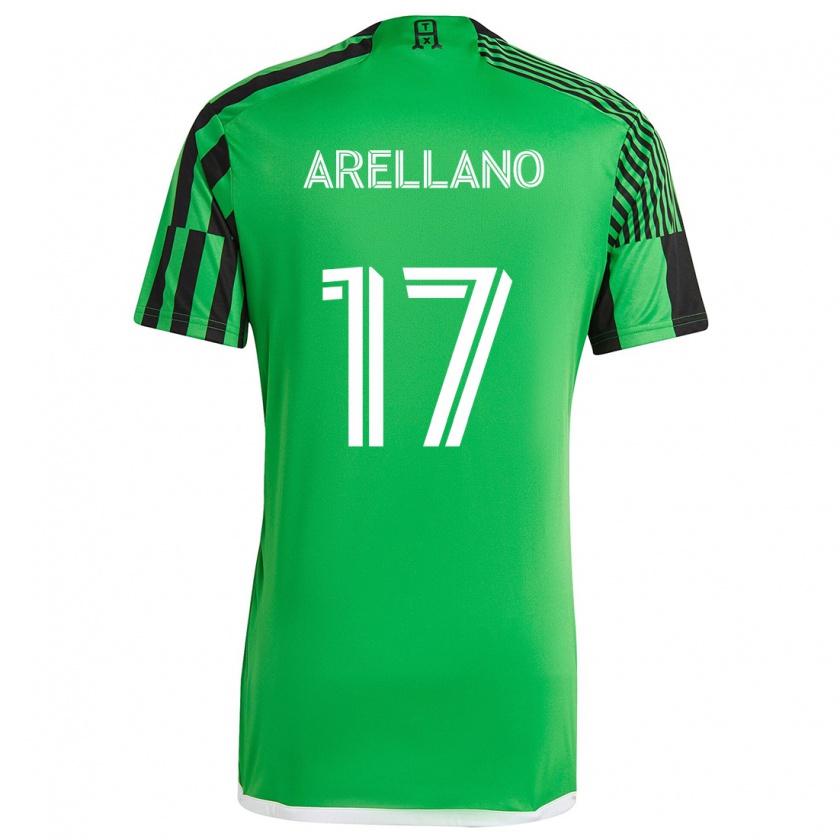 Kandiny Gyermek Bryan Arellano #17 Zöld Fekete Hazai Jersey 2024/25 Mez Póló Ing