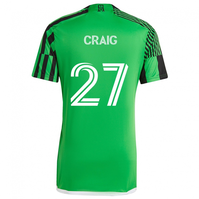 Kandiny Gyermek Brandan Craig #27 Zöld Fekete Hazai Jersey 2024/25 Mez Póló Ing