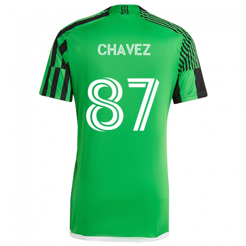 Kandiny Gyermek Alfonso Ocampo-Chávez #87 Zöld Fekete Hazai Jersey 2024/25 Mez Póló Ing