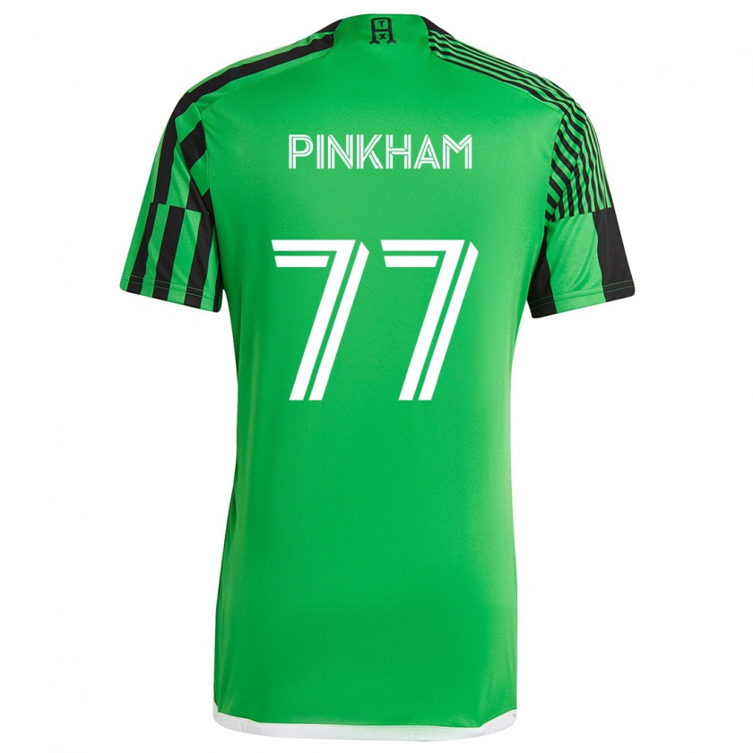 Kandiny Gyermek Chris Pinkham #77 Zöld Fekete Hazai Jersey 2024/25 Mez Póló Ing