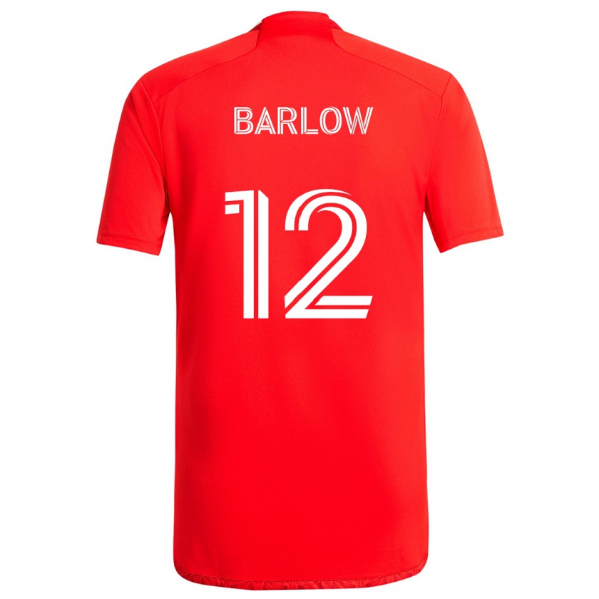 Kandiny Gyermek Tom Barlow #12 Piros Fehér Hazai Jersey 2024/25 Mez Póló Ing