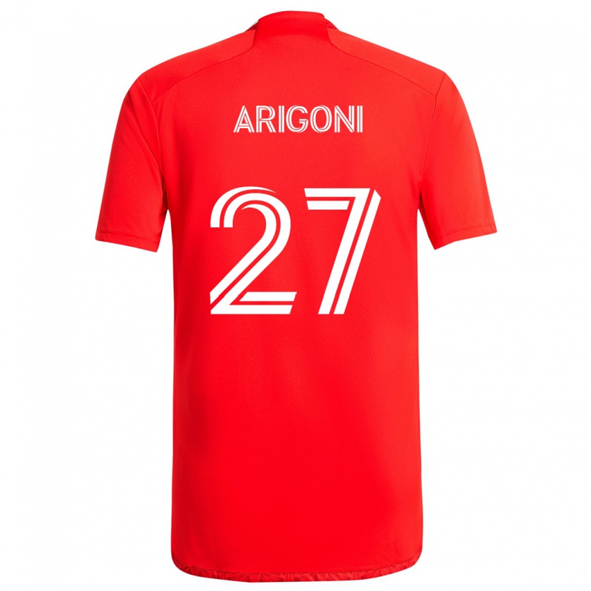 Kandiny Gyermek Allan Arigoni #27 Piros Fehér Hazai Jersey 2024/25 Mez Póló Ing