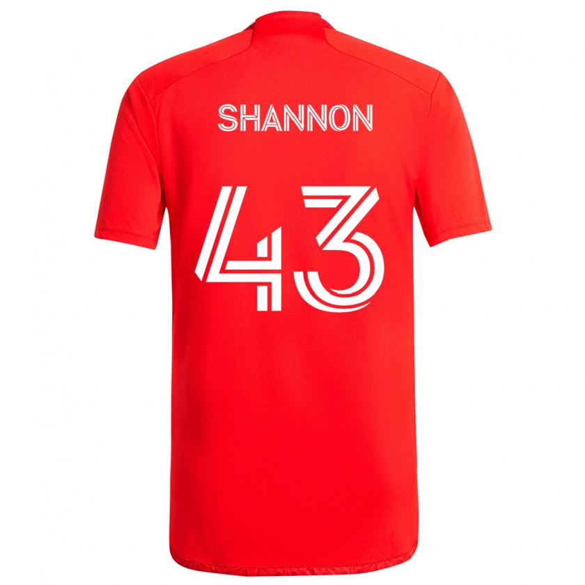 Kandiny Gyermek Jaylen Shannon #43 Piros Fehér Hazai Jersey 2024/25 Mez Póló Ing