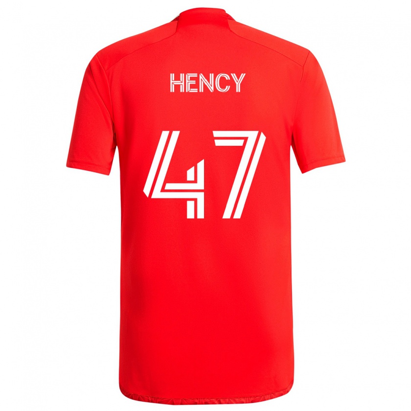 Kandiny Gyermek Billy Hency #47 Piros Fehér Hazai Jersey 2024/25 Mez Póló Ing