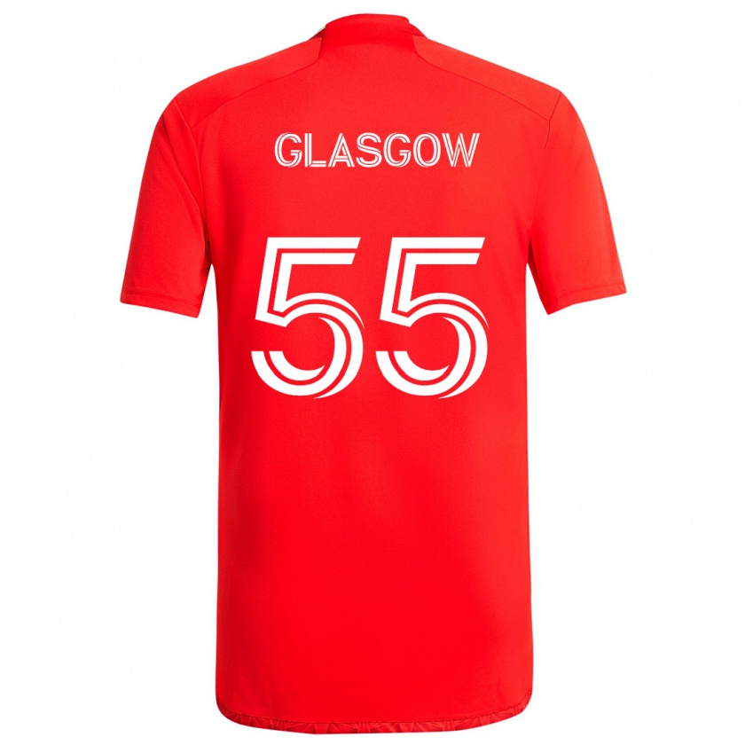 Kandiny Gyermek Omari Glasgow #55 Piros Fehér Hazai Jersey 2024/25 Mez Póló Ing