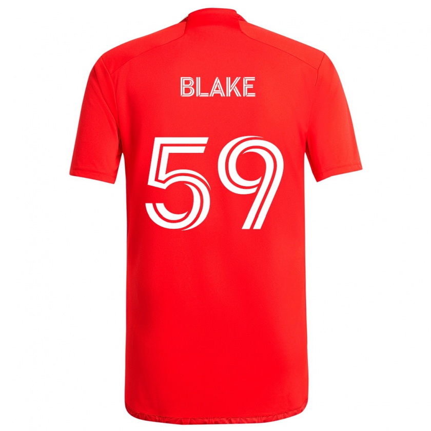 Kandiny Gyermek Romain Blake #59 Piros Fehér Hazai Jersey 2024/25 Mez Póló Ing