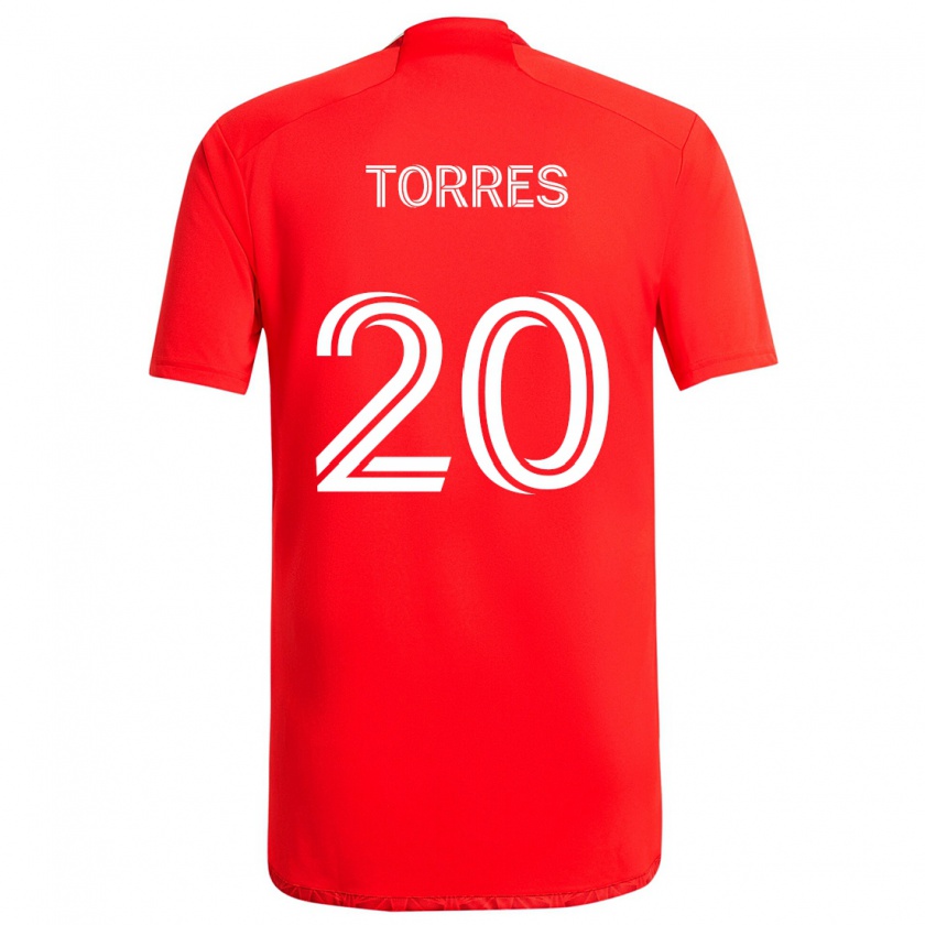 Kandiny Gyermek Jairo Torres #20 Piros Fehér Hazai Jersey 2024/25 Mez Póló Ing