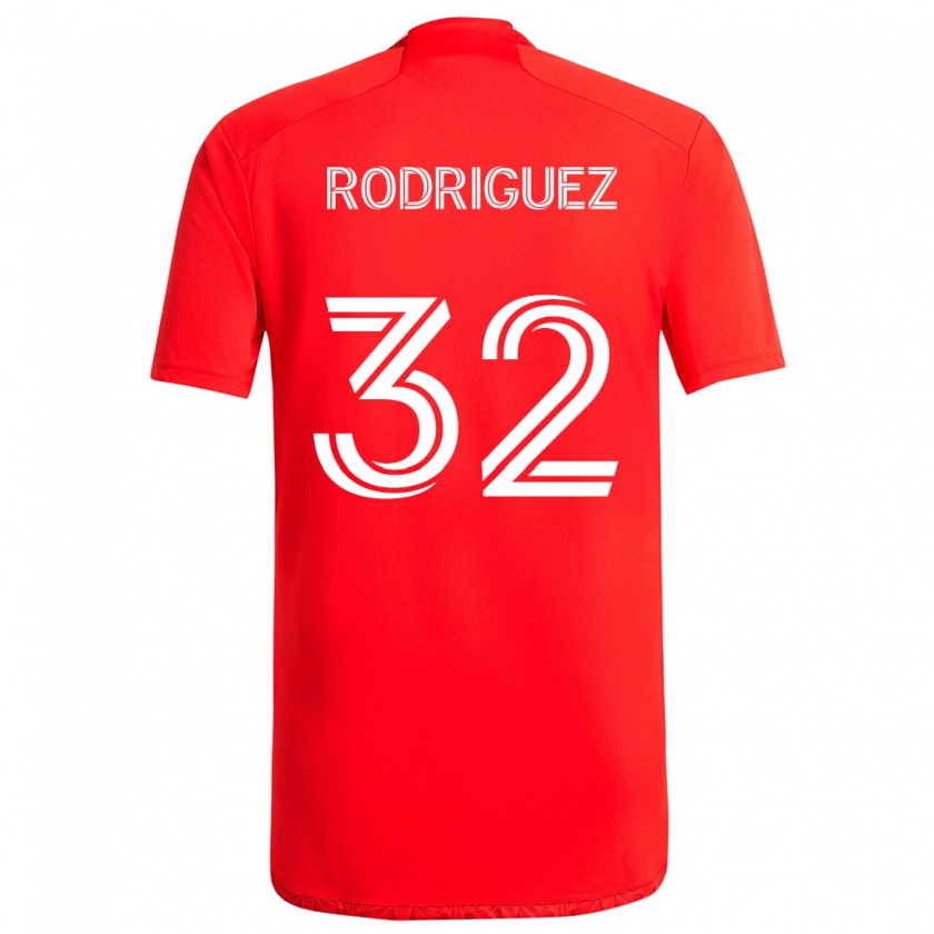 Kandiny Gyermek Missael Rodríguez #32 Piros Fehér Hazai Jersey 2024/25 Mez Póló Ing