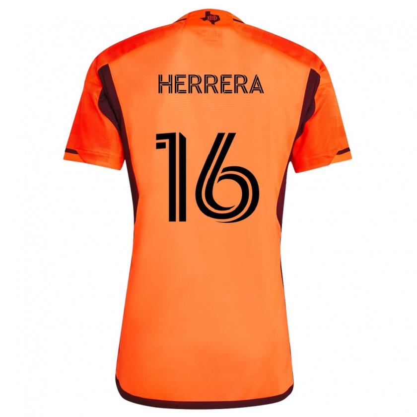 Kandiny Gyermek Héctor Herrera #16 Narancs Fekete Hazai Jersey 2024/25 Mez Póló Ing