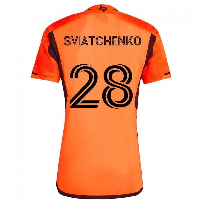 Kandiny Gyermek Erik Sviatchenko #28 Narancs Fekete Hazai Jersey 2024/25 Mez Póló Ing