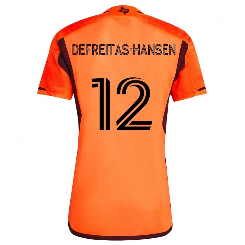 Kandiny Gyermek Nicholas Defreitas-Hansen #12 Narancs Fekete Hazai Jersey 2024/25 Mez Póló Ing