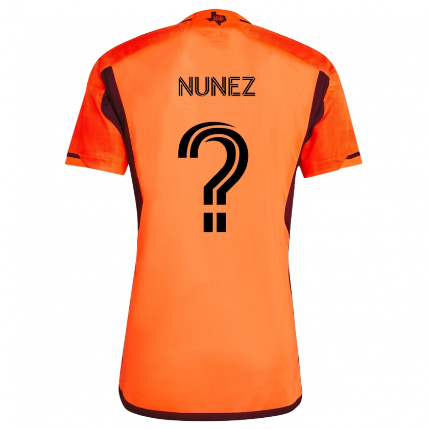 Kandiny Gyermek José Núñez #0 Narancs Fekete Hazai Jersey 2024/25 Mez Póló Ing