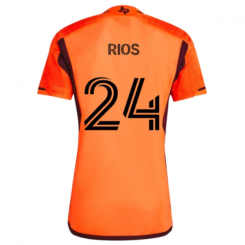 Kandiny Gyermek Paolo Ríos #24 Narancs Fekete Hazai Jersey 2024/25 Mez Póló Ing