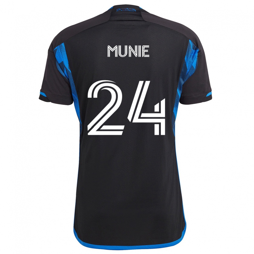 Kandiny Gyermek Daniel Munie #24 Kék Fekete Hazai Jersey 2024/25 Mez Póló Ing