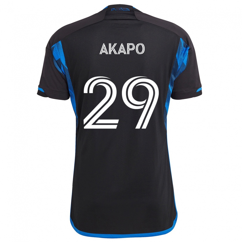 Kandiny Gyermek Carlos Akapo #29 Kék Fekete Hazai Jersey 2024/25 Mez Póló Ing