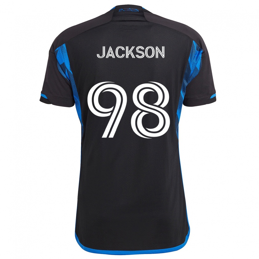 Kandiny Gyermek Jacob Jackson #98 Kék Fekete Hazai Jersey 2024/25 Mez Póló Ing