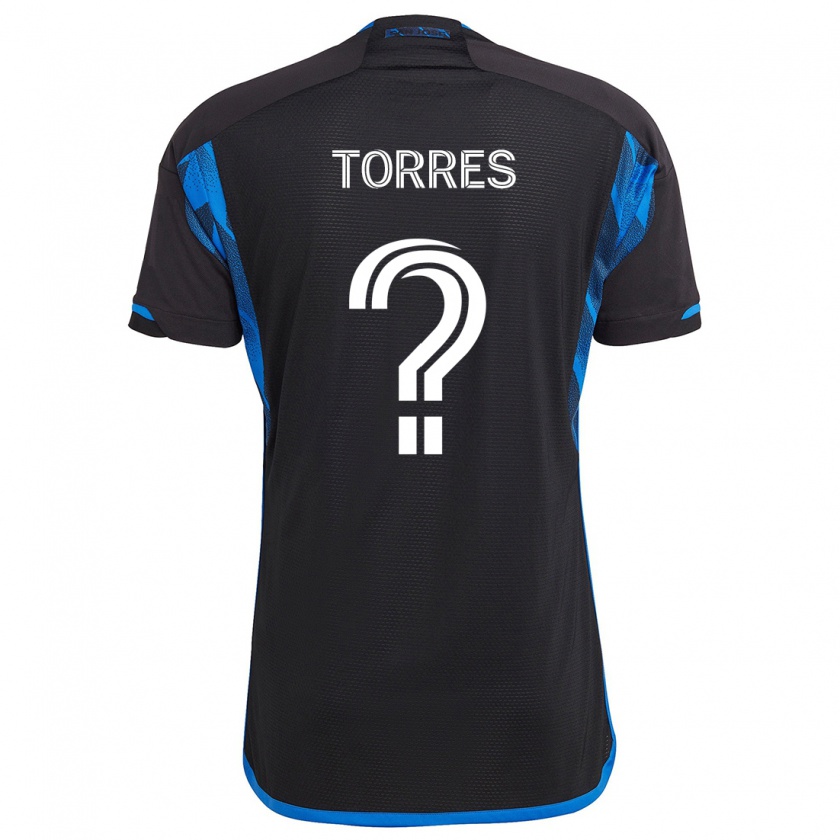 Kandiny Gyermek Jorge Torres #0 Kék Fekete Hazai Jersey 2024/25 Mez Póló Ing