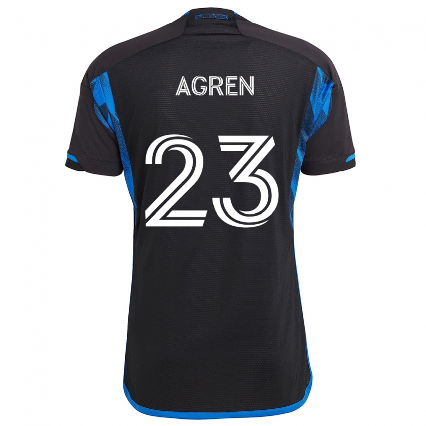 Kandiny Gyermek Oskar Agren #23 Kék Fekete Hazai Jersey 2024/25 Mez Póló Ing