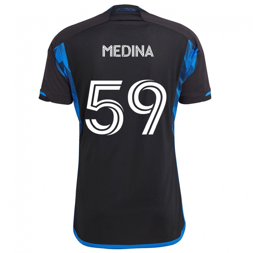 Kandiny Gyermek Cruz Medina #59 Kék Fekete Hazai Jersey 2024/25 Mez Póló Ing