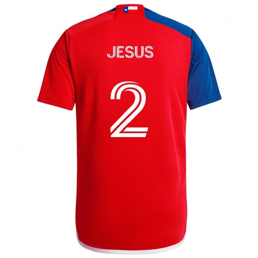 Kandiny Gyermek Geovane Jesus #2 Kék Piros Hazai Jersey 2024/25 Mez Póló Ing