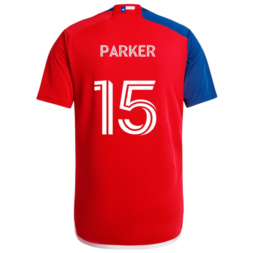 Kandiny Gyermek Isaiah Parker #15 Kék Piros Hazai Jersey 2024/25 Mez Póló Ing