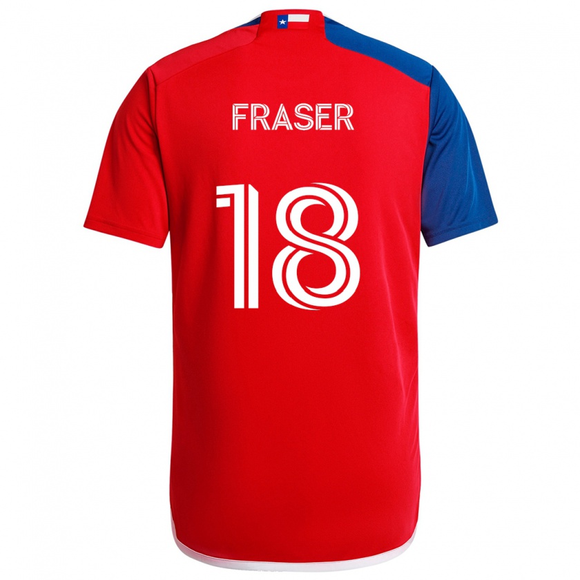 Kandiny Gyermek Liam Fraser #18 Kék Piros Hazai Jersey 2024/25 Mez Póló Ing