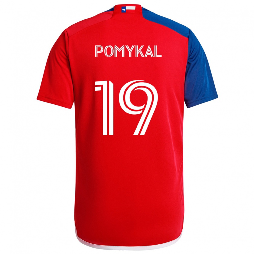 Kandiny Gyermek Paxton Pomykal #19 Kék Piros Hazai Jersey 2024/25 Mez Póló Ing