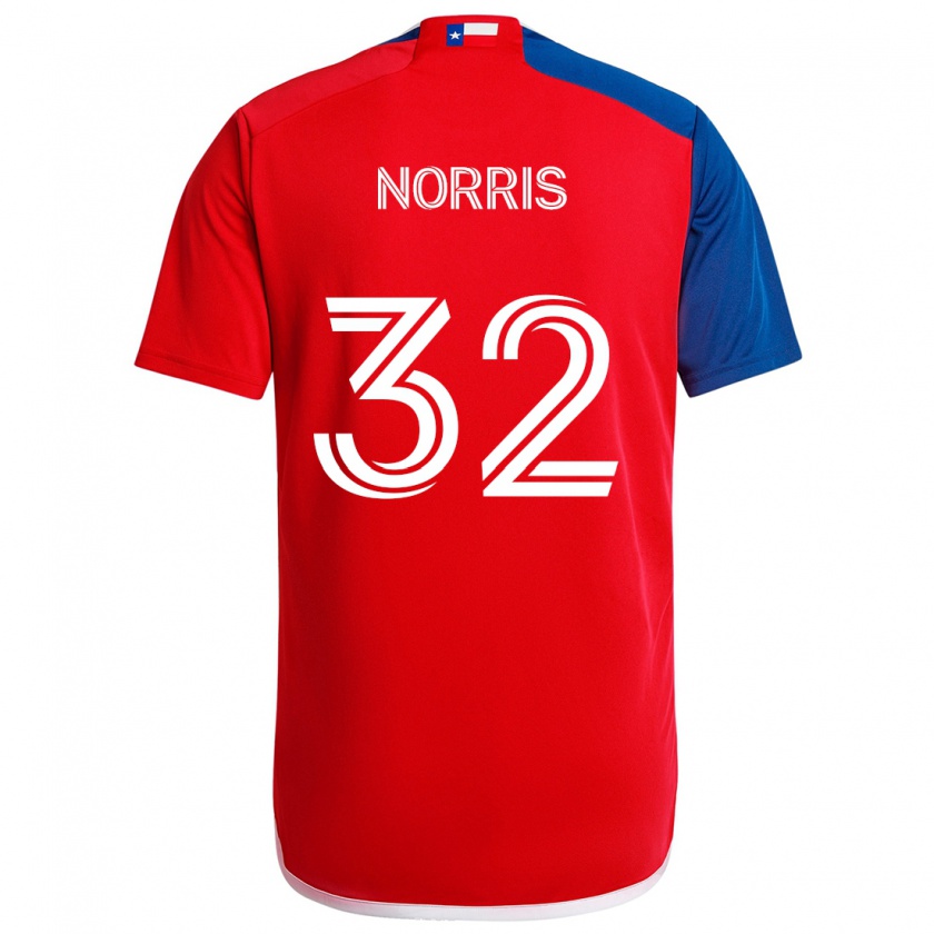 Kandiny Gyermek Nolan Norris #32 Kék Piros Hazai Jersey 2024/25 Mez Póló Ing