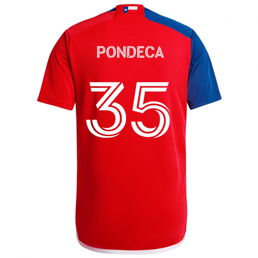 Kandiny Gyermek Tomas Pondeca #35 Kék Piros Hazai Jersey 2024/25 Mez Póló Ing