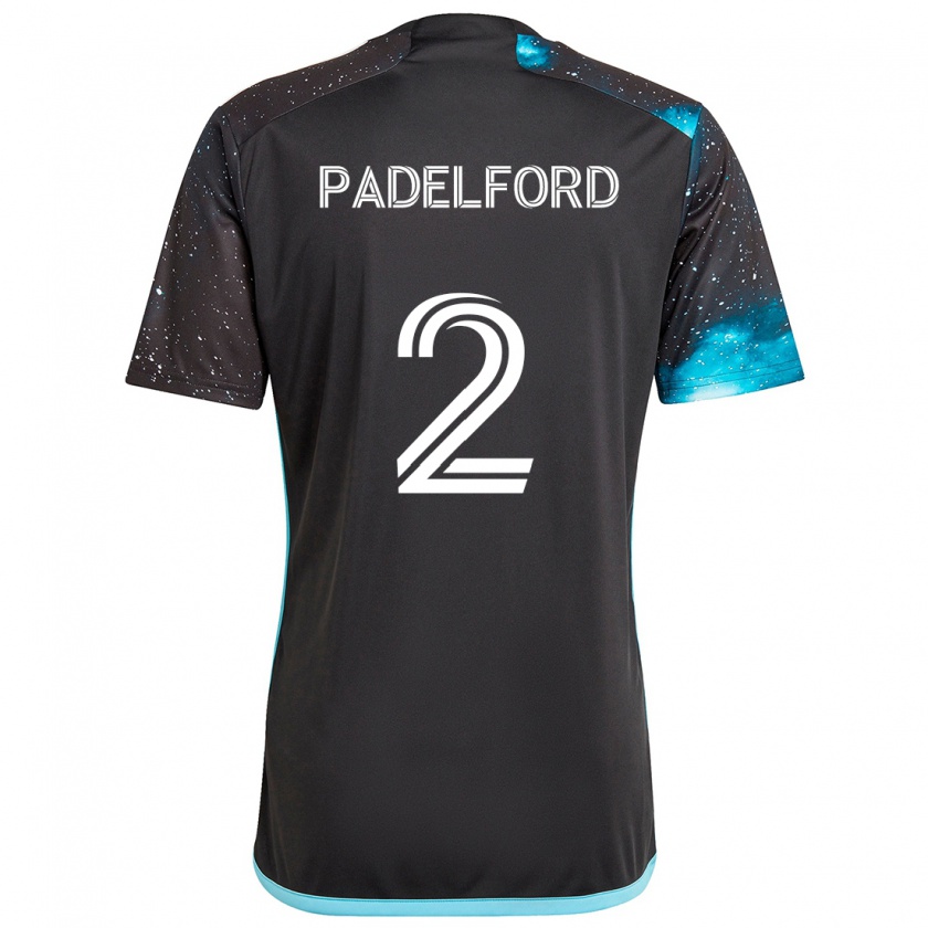 Kandiny Gyermek Devin Padelford #2 Fekete Kék Hazai Jersey 2024/25 Mez Póló Ing