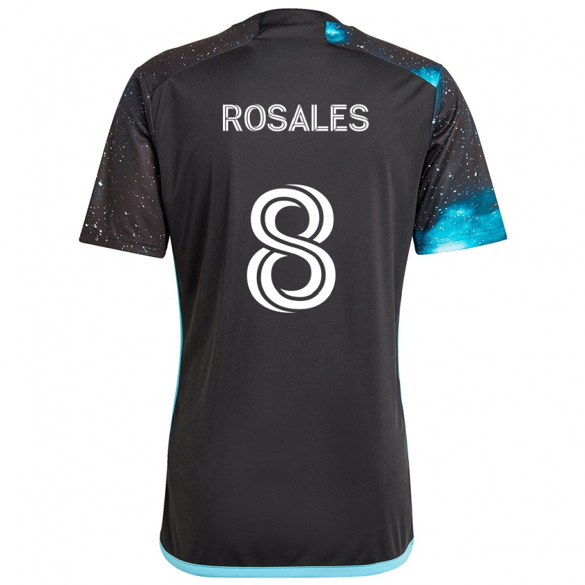 Kandiny Gyermek Joseph Rosales #8 Fekete Kék Hazai Jersey 2024/25 Mez Póló Ing