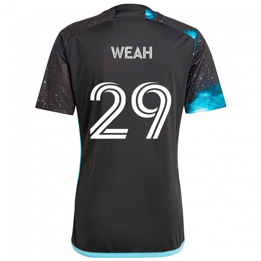 Kandiny Gyermek Patrick Weah #29 Fekete Kék Hazai Jersey 2024/25 Mez Póló Ing