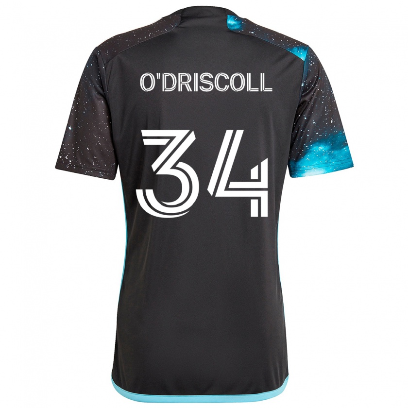 Kandiny Gyermek Rory O'driscoll #34 Fekete Kék Hazai Jersey 2024/25 Mez Póló Ing