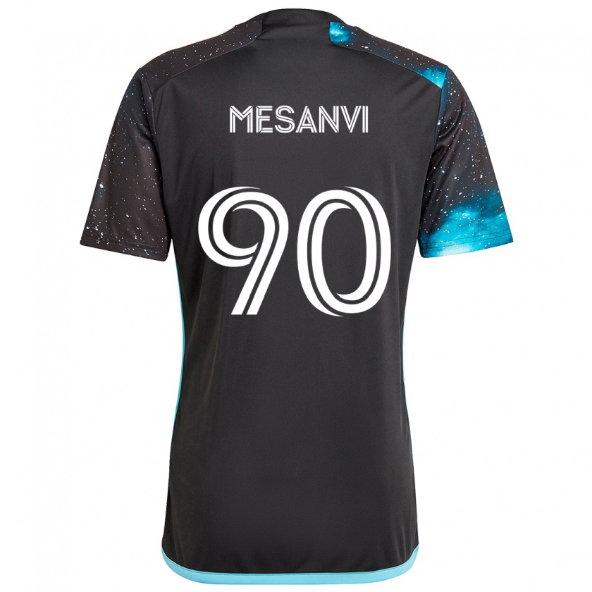 Kandiny Gyermek Loïc Mesanvi #90 Fekete Kék Hazai Jersey 2024/25 Mez Póló Ing