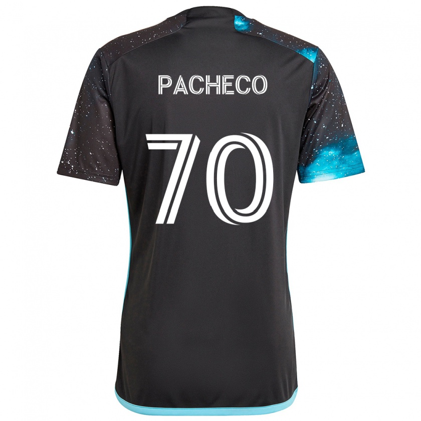 Kandiny Gyermek Diogo Pacheco #70 Fekete Kék Hazai Jersey 2024/25 Mez Póló Ing